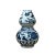 Chinese Chinese Blue White Porcelain Oriental Scenery Gourd Shape Vase For Sale - Image 3 of 5