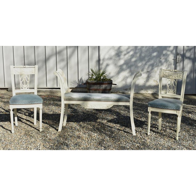 Set of Antique French Bench and Chairs For Sale - Image 13 of 17