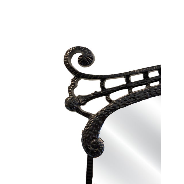 Art Nouveau Original 1920s French Art Noveau Wrought Iron Mirror For Sale - Image 3 of 5