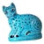 Petite Turquiose Cat Figurine, Vintage For Sale
