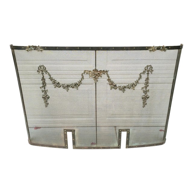 Antique French Fine Bronze 19th Century Fire Screen For Sale