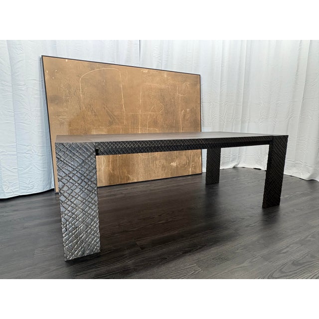 Modern Rh Kendari Rectangular Dining Table – 84" Timothy Oulton | Solid Hand-Carved Suar Wood | Discontinued Rh Collection For Sale - Image 3 of 18
