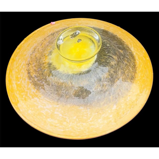 Vintage Swirls Multicolor Heavy Novica Glass Wide Fruit Bowl Murano Style, Brazil For Sale In Los Angeles - Image 6 of 9