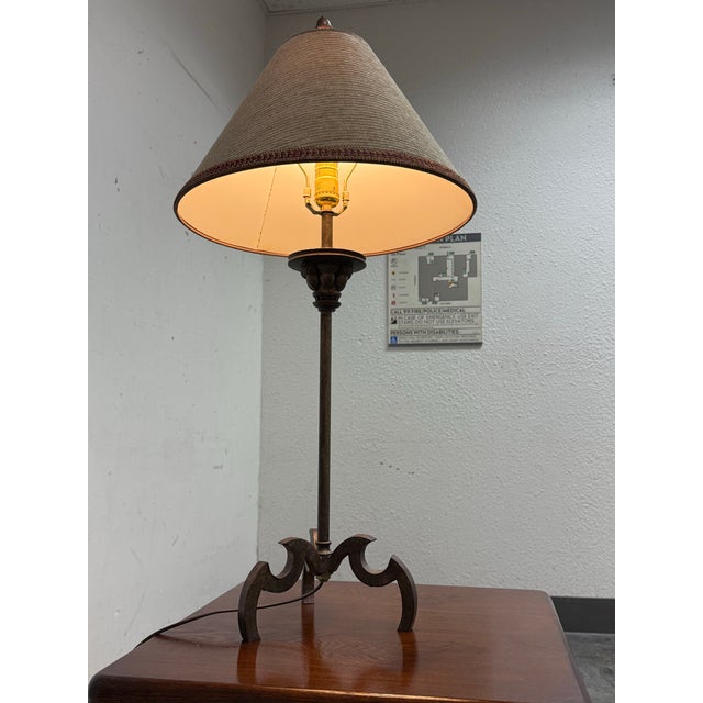 Late 20th Century Rustic Wrought Iron Table Lamp For Sale - Image 5 of 12