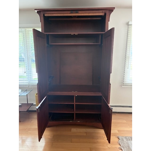 Wood Ethan Allen Entertainment Armoire For Sale - Image 7 of 8