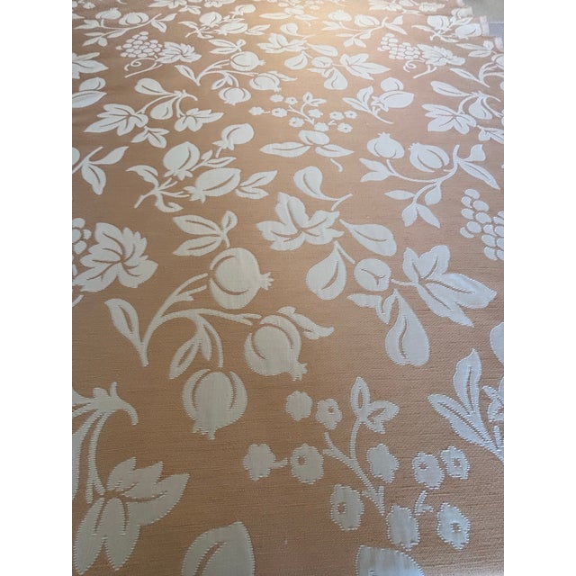 English Over 25 Yards of Peach and Cream Flower Pattern Fabric. For Sale - Image 3 of 6