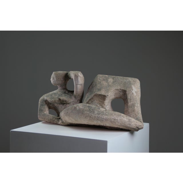 French Artist, Modernist Sculpture of a Reclining Female Nude, Reconstituted Stone For Sale - Image 9 of 18