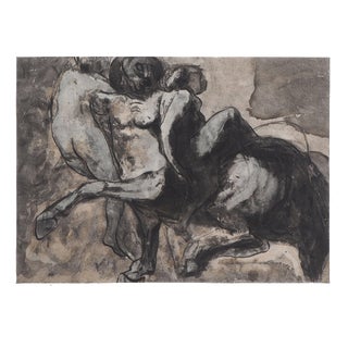 After Auguste Rodin, Nude, Centaur Abducting Two Women, Engraving For Sale