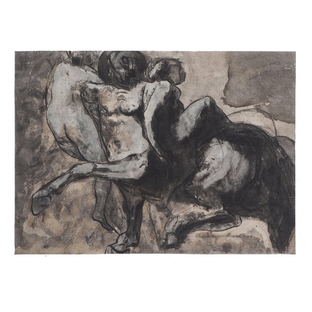 After Auguste Rodin, Nude, Centaur Abducting Two Women, Engraving For Sale