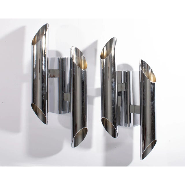 Fontana Arte Gianni Celada Fontana Arte Chrome Sconces For Sale - Image 4 of 5