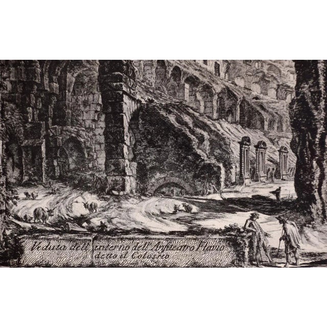 Printmaking Materials The Roman Colosseum: A Framed 18th Century Etching of the Interior by Giovanni Piranesi, 1766 For Sale - Image 7 of 11