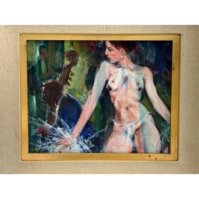 A nice nude oil on board by the noted Illinois artist Walter Moskow. It is titled "Vegas at Night". This painting dates...