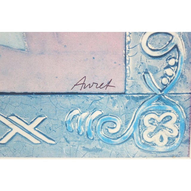 Mid 20th Century "Whispers of Peace" - Mid 20th Century Double Piece Very Large Print of Original Mixed Media Painting, Signed, Framed For Sale - Image 5 of 7