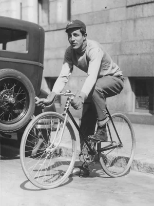 1930 Bicycle Photo of Harvard Student