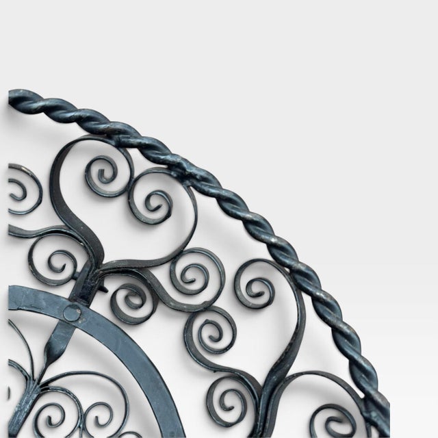 Metal German Wrought Iron Scrollwork Footed Fruit Basket - Mid 20th Century For Sale - Image 7 of 15