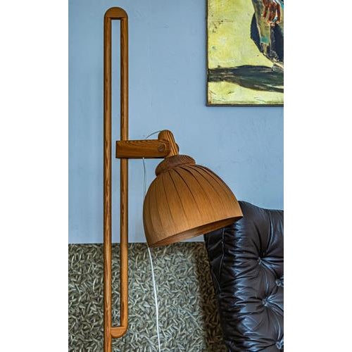 Original Scandinavian Bent Pine Adjustable Floor Light by Hans-Agne Jakobsson, 1960s For Sale - Image 4 of 11