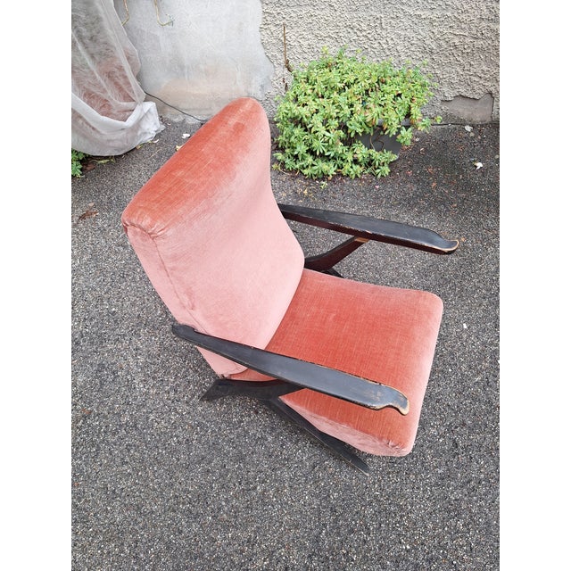 Brown Reclining Armchair by Antonio Gorgone, 1950s For Sale - Image 8 of 14