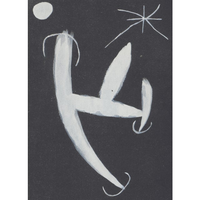 Exquisite lithograph with pochoir coloring after Joan Miró, from the album "L'Oiseau Solaire, L'Oiseau Lunaire,...