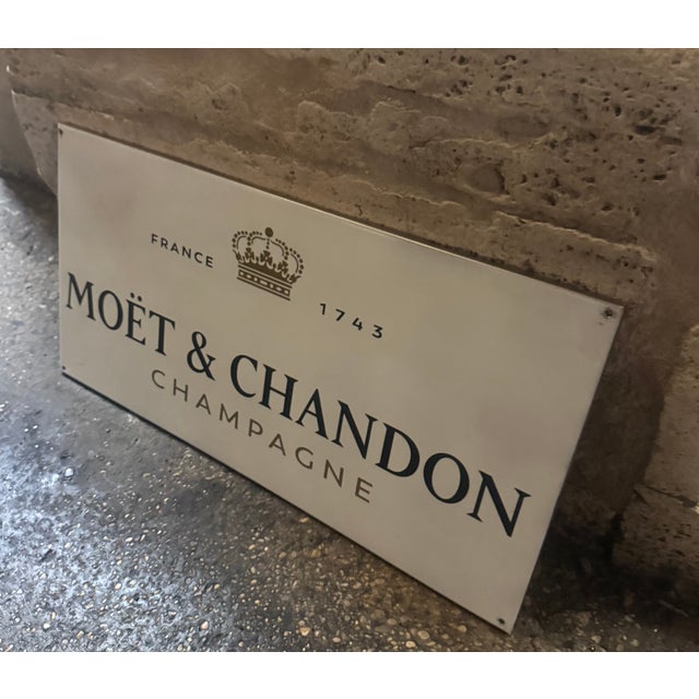 Vintage Moet & Chandon Sign, 1950s For Sale - Image 4 of 6