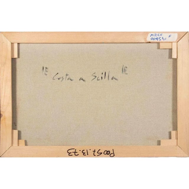 Pino Romanò, The Coast in Scilla, Oil Painting, 1990s For Sale - Image 4 of 5