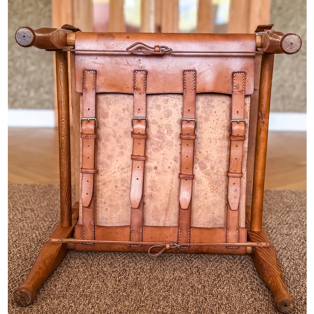 Safari Lounge Chair in Oak and Cognac Leather by Wilhelm Kienzle for Kaare Klint, 1950s For Sale - Image 13 of 14