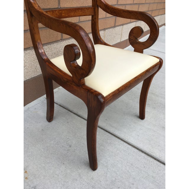 Traditional Midcentury Scrolled Arm Klismos Style Chair by Clawson’s Antique Reproductions For Sale - Image 3 of 13