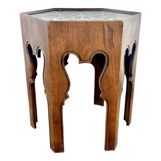 Vintage “Esperanto” Drexel Heritage Slate Top Side Table For Sale