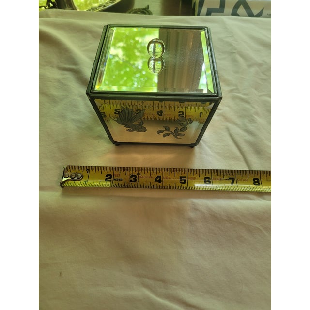 Mid 20th Century Mid 20th Century Vintage Mirrored Box With Etched Japanese Goldfish Design For Sale - Image 5 of 6