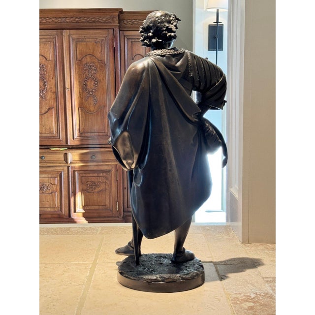Impressive 25” 19th Century French Bronze Sculpture, "The Landsknecht" (Or "Cavalier"), by Albert-Ernest Carrier-Belleuse (1824–1887) For Sale - Image 9 of 14