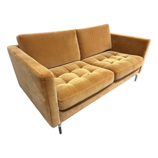 Bo Concept Osaka Gold Velvet Loveseat For Sale