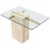 Travertine Base Glass Top Mid-Century Modern Side Table For Sale - Image 11 of 11