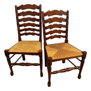 1980s Pair of Ladder Back Dining Chairs Possibly Tell City Chair Company