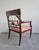 Antique French Empire Mahogany Armchair in Pink Striped Fabric, 1890s For Sale - Image 9 of 15