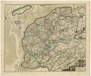 Antique Map of Friesland by De Wit, 1690