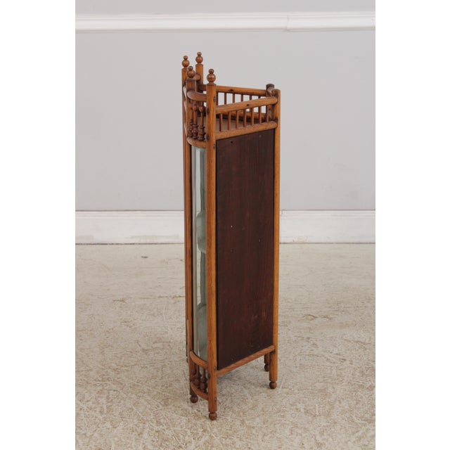 Antique Victorian Oak Stick & Ball Corner Hanging Cabinet For Sale - Image 11 of 12