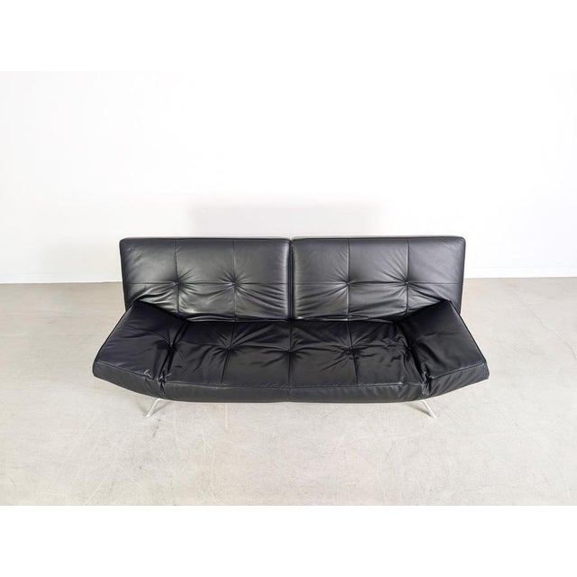 Metal Smala Sofa in Black Leather from Ligne Roset, France For Sale - Image 7 of 18