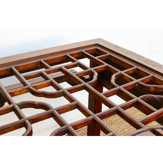 Vintage Carved Chinese Glass Top Center Table | Chairish