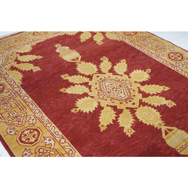 Cream Turkish Oushak Rug 6'0" X 9'0" For Sale - Image 8 of 9