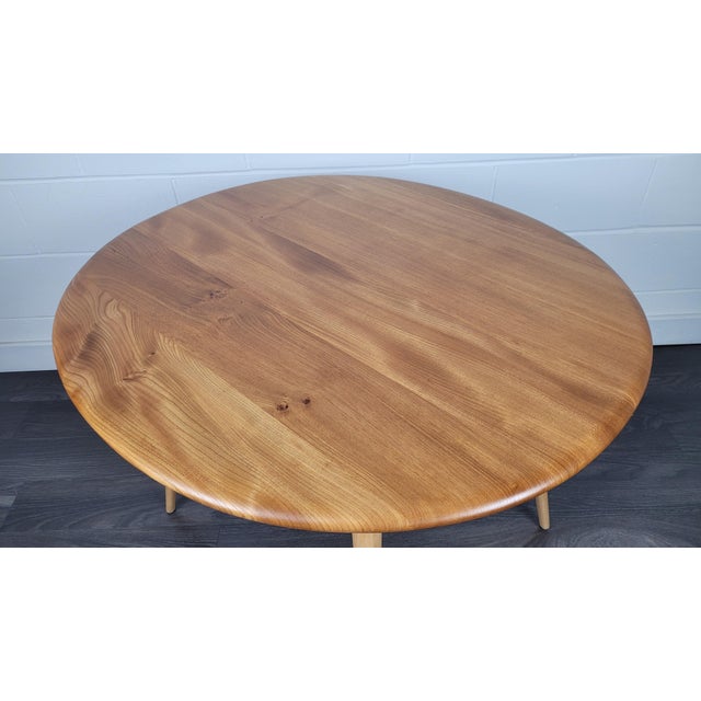 Wood Round Breakfast Dining Table by Lucian Ercolani for Ercol, 1960s For Sale - Image 7 of 11