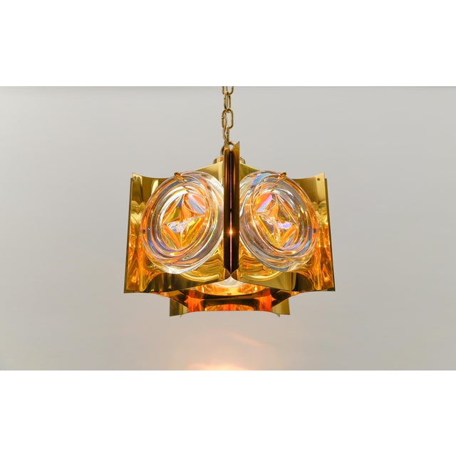 Iridescent Glass Ceiling Lamp, Germany, 1960s For Sale - Image 9 of 13