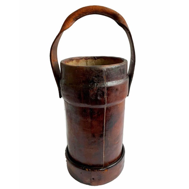 Antique Fire Bucket - Leather With Coat of Arms - Made in England For Sale - Image 4 of 7