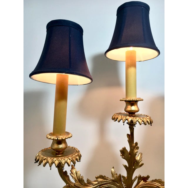 Goddess Fortuna Gilt Triple Candelabra Girandole Lamp For Sale - Image 11 of 12