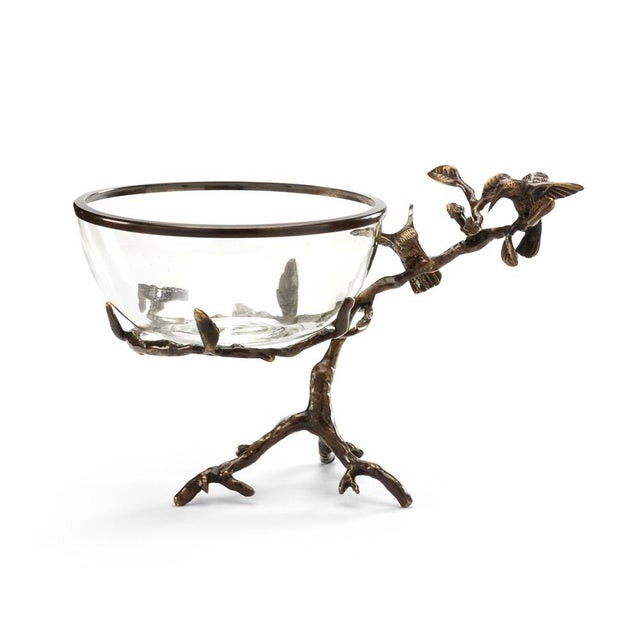 Contemporary Wildwood Hummingbirds On Branch Bowl For Sale - Image 3 of 3