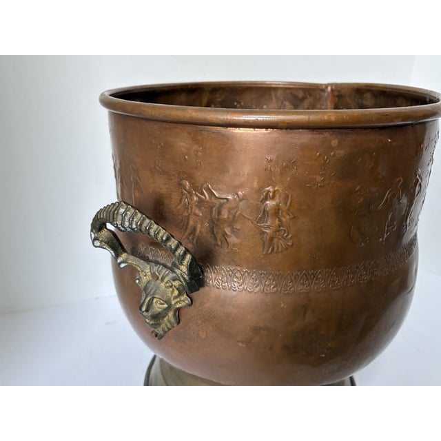 Vintage French Art Nouveau Copper Brass Planter Jardiniere | Pot | Champagne Bucket For Sale - Image 6 of 16