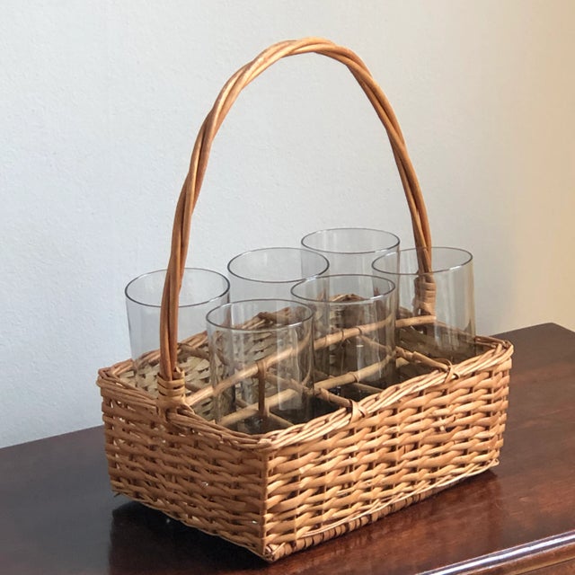 1960s Wicker Drink / Cocktail Caddy For Sale - Image 12 of 12