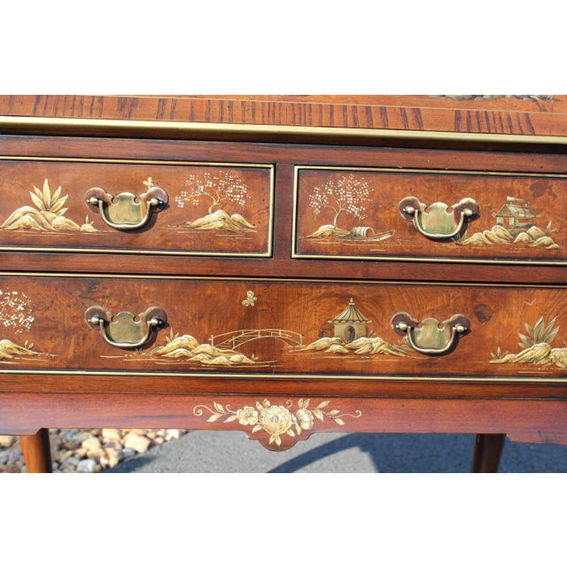1980s Hekman Chinoiserie Drop-Front Desk For Sale - Image 15 of 18