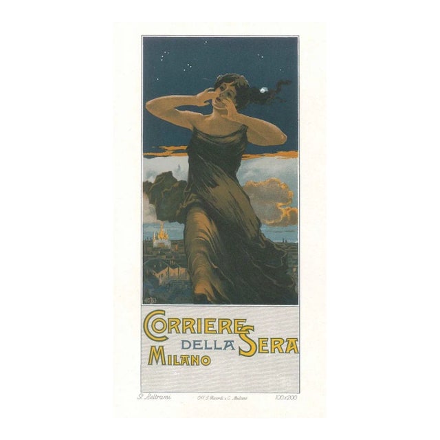 Corriere della Sera - Original Advertising Lithograph by G. Beltrami - 1910 1910 For Sale