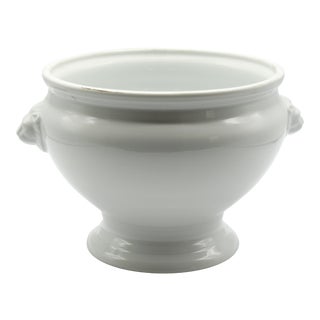 French Lion Head Porcelain Pedestal Bowl For Sale
