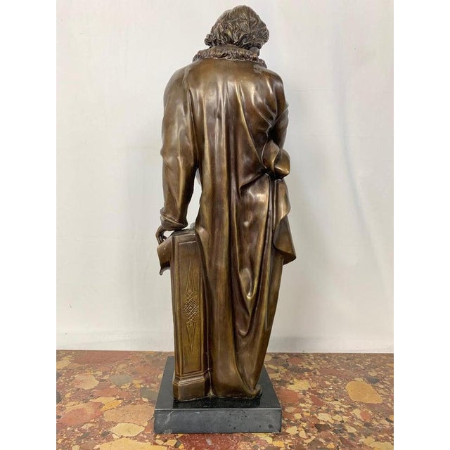 20th-Century French Bronze Beethoven Sculpture on Marble Base For Sale - Image 4 of 7