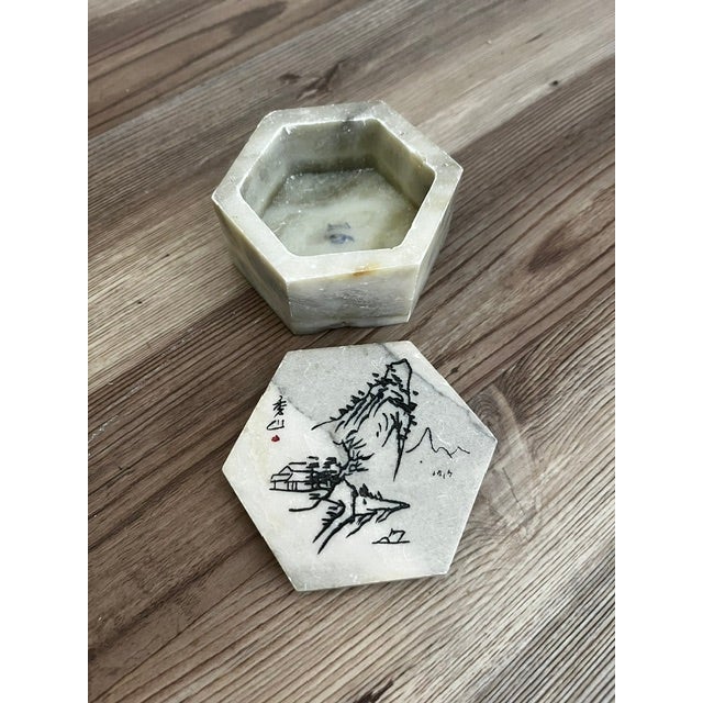 Mid 20th Century Vintage Chinese Stone Trinket Box For Sale - Image 5 of 7